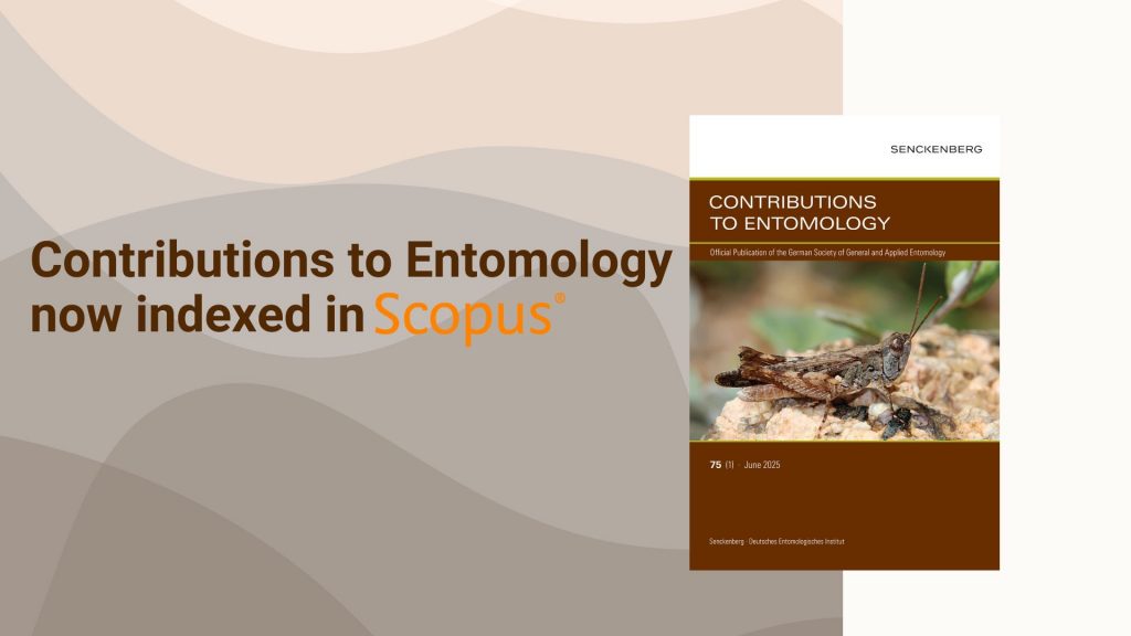 Cover of "Contributions to Entomology" journal, featuring a grasshopper and announcing its indexing in Scopus.